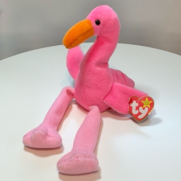 Ty Other - TY Beanie Babies PINKY NWT Pink Flamingo 1995 DOB February 13, 1995